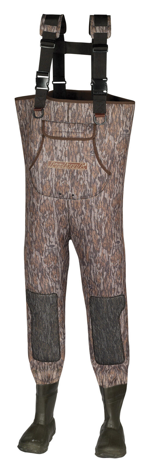 Bottomland Waders 4mm Titanium RadialFlex™ Neoprene Mossy Oak Bottomland Camo Chest Wade ...